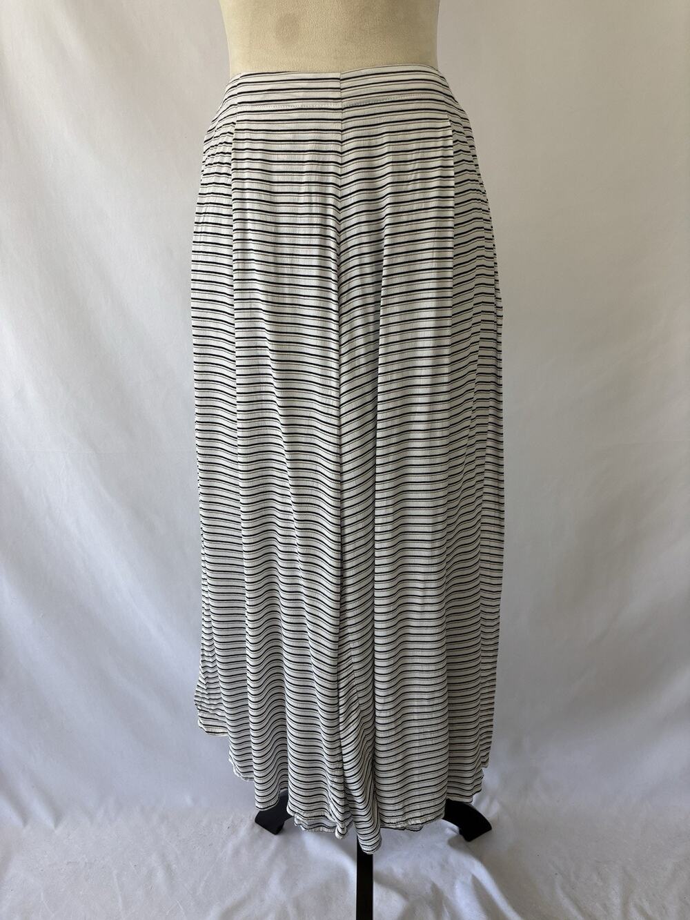 Faithfull the Brand Soleil Gaucho Wide Leg Pants White Black Stripe Small Split